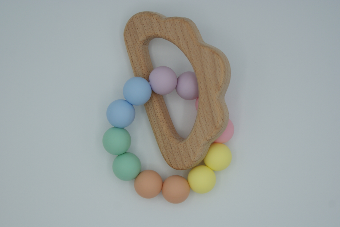 Rainbow Teething Ring with Bamboo Cloud